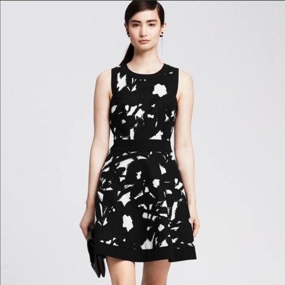 banana republic black and white dress